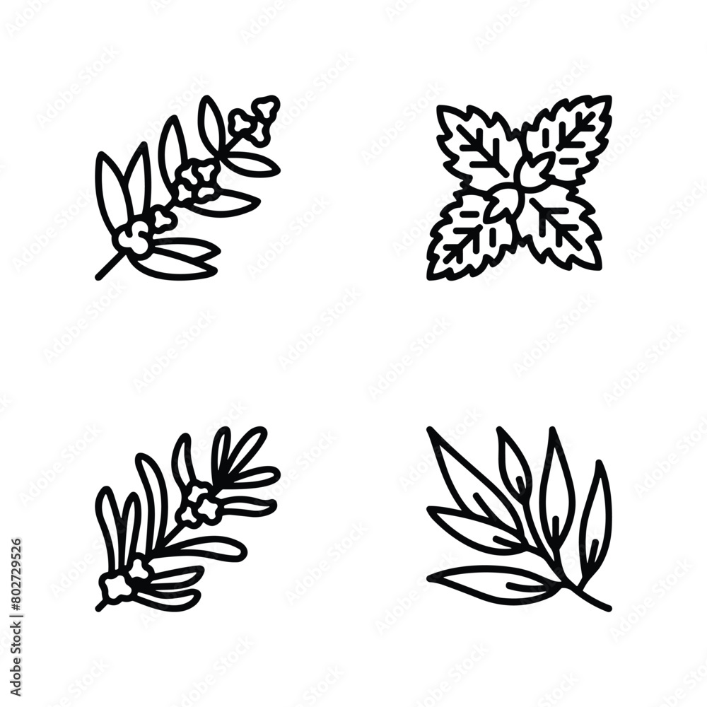 Icon set of flower. Editable vector pictograms isolated on a white background.