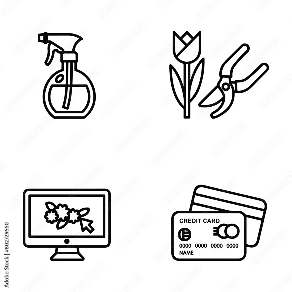 Icon set of flower. Editable vector pictograms isolated on a white background. Icon set of flower. Editable vector pictograms isolated on a white background.