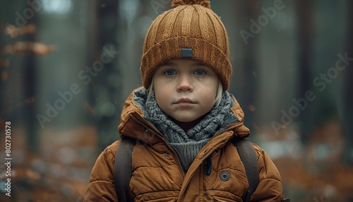 boy enjoying the outdoors in the forest © urwa