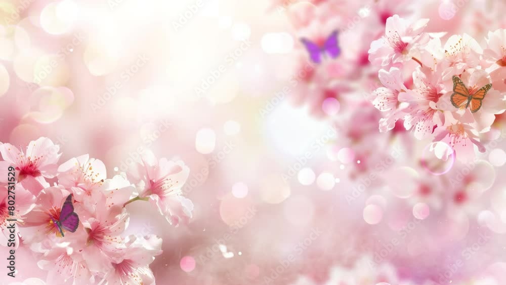 beautiful cherry blossom background on white summer spring background. seamless looping overlay 4k virtual video animation background beautiful cherry blossom background on white summer spring background. seamless looping overlay 4k virtual video animation background