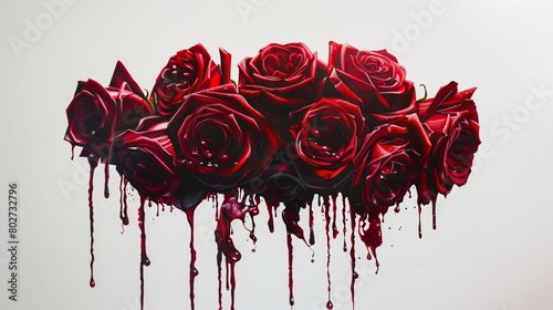 Fototapeta Naklejka Na Ścianę i Meble -  bloody red rose petals