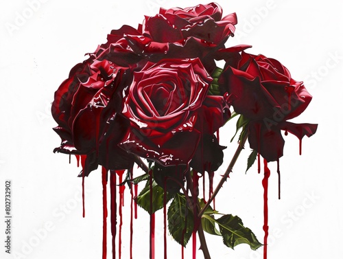 bloody red rose petals © Hachem