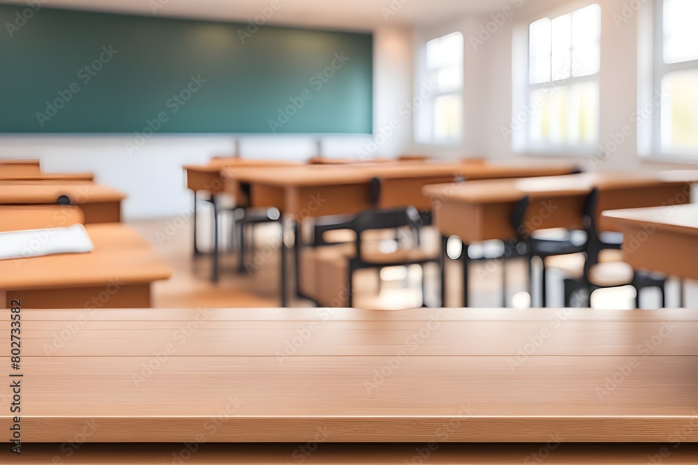 empty wooden desk in classroom empty wooden desk in classroom