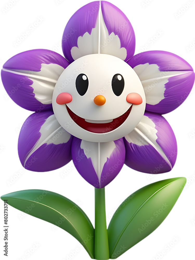 Cute bellflower with a happy face. 