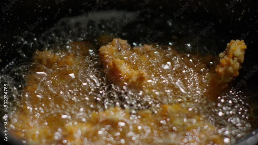 Tasty chicken frying, roasting hot oil, cooking methods and processes Tasty chicken frying, roasting hot oil, cooking methods and processes