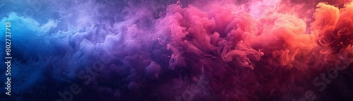 Dramatic smoke and fog in contrasting vivid red, blue, and purple colors Vivid and intense abstract background or wallpaper , neon light