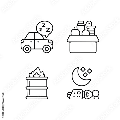 homeless outline icon set includes thin line donation, bunk bed, leftover, bridge, mittens, alcohol, food stall icons for report, presentation, diagram, web design