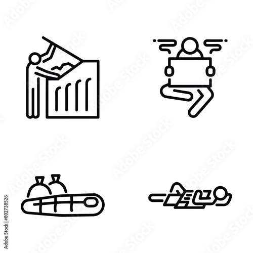 homeless outline icon set includes thin line donation  bunk bed  leftover  bridge  mittens  alcohol  food stall icons for report  presentation  diagram  web design