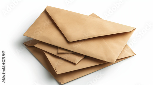 Paper envelopes on white background