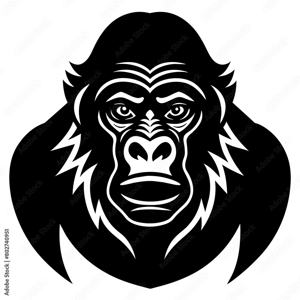 Fototapeta premium Animal gorilla silhouette vector icon