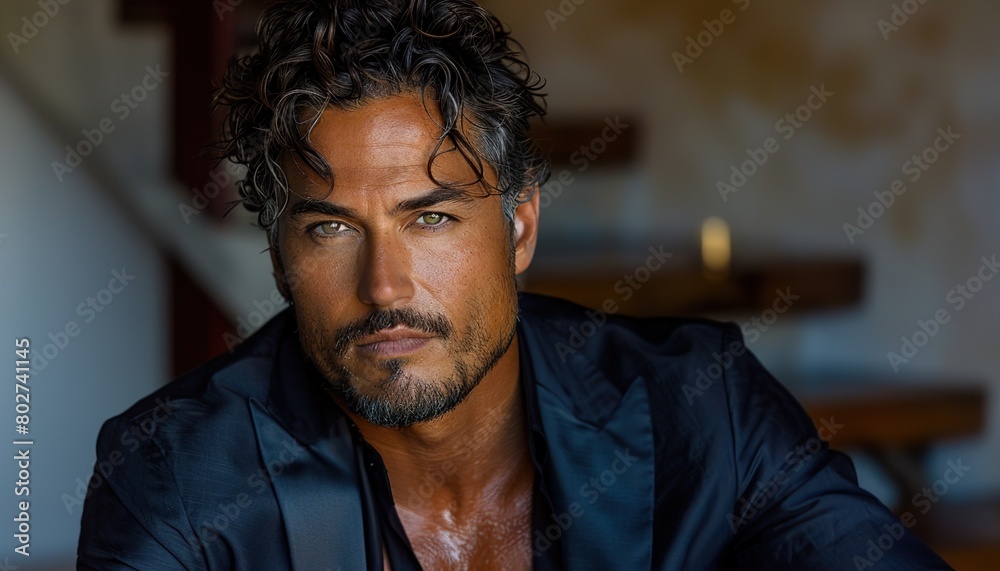 Dark-haired Latino adult man Dark-haired Latino adult man