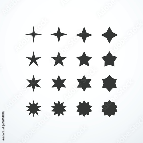 Stars icon set. Vector illustration