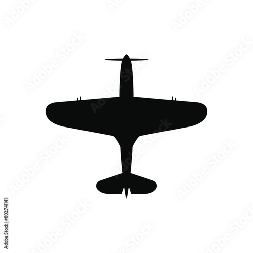 Old fighter aircraft icon. Vector illustration	