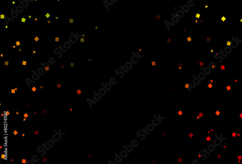 Dark Green, Red vector background with triangles, circles, cubes.