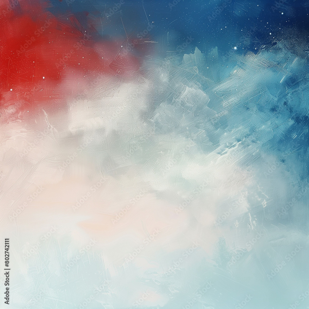 Cosmic Red White Blue Abstract Painting Watercolor Background Digital Illustration