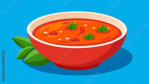 A bowl of vibrant red tomato bisque showcasing the resourcefulness and resilience of African American communities who have improvised and thrived with. Vector illustration