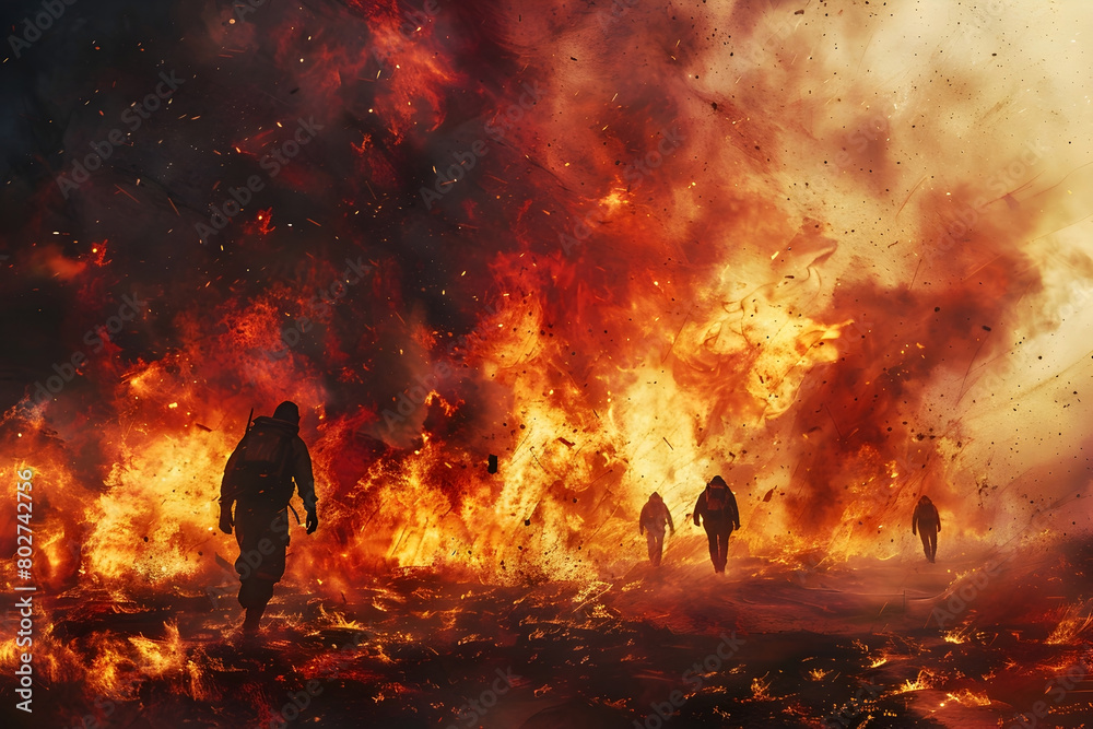 Raging Inferno Consuming the Landscape in Cinematic Hyper-Realism
