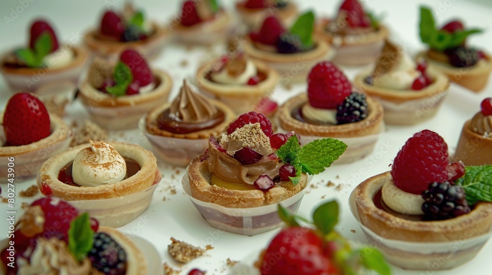 mini desserts, whipped cream, raspberries mini desserts, whipped cream, raspberries