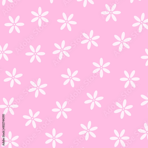 Pink White Floral Decorative Pattern Background