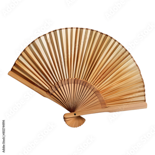 Traditional hand fan isolated on transparent background