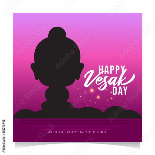 Happy buddha purnima greeting post vector, Guru purnima, happy buddha purnima, vector illustration, makha bucha festival