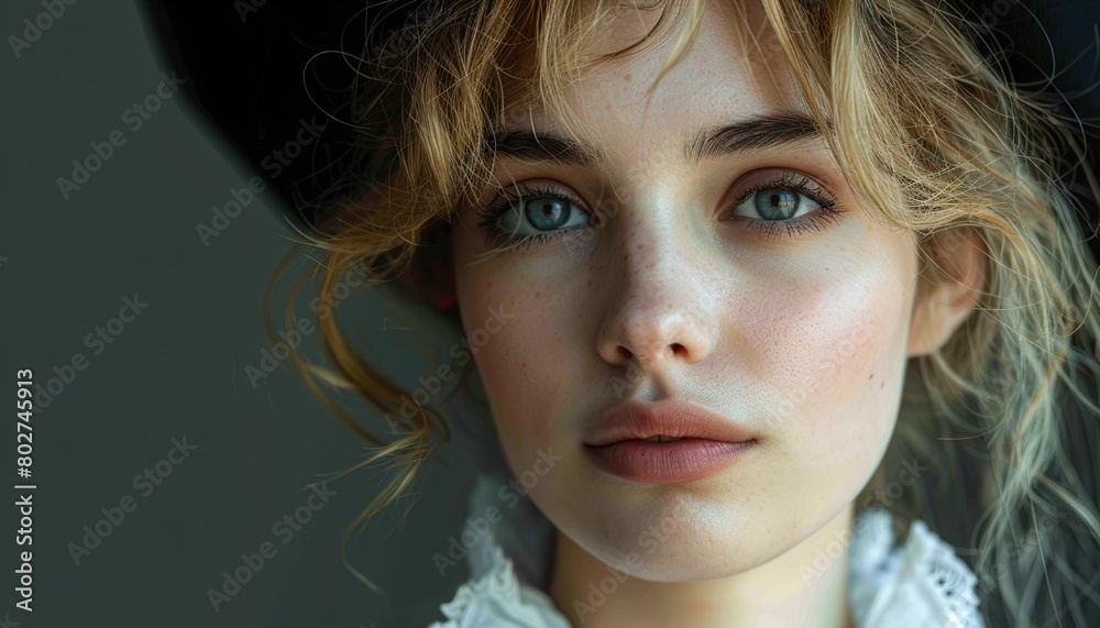 portrait of a girl in hat portrait of a girl in hat