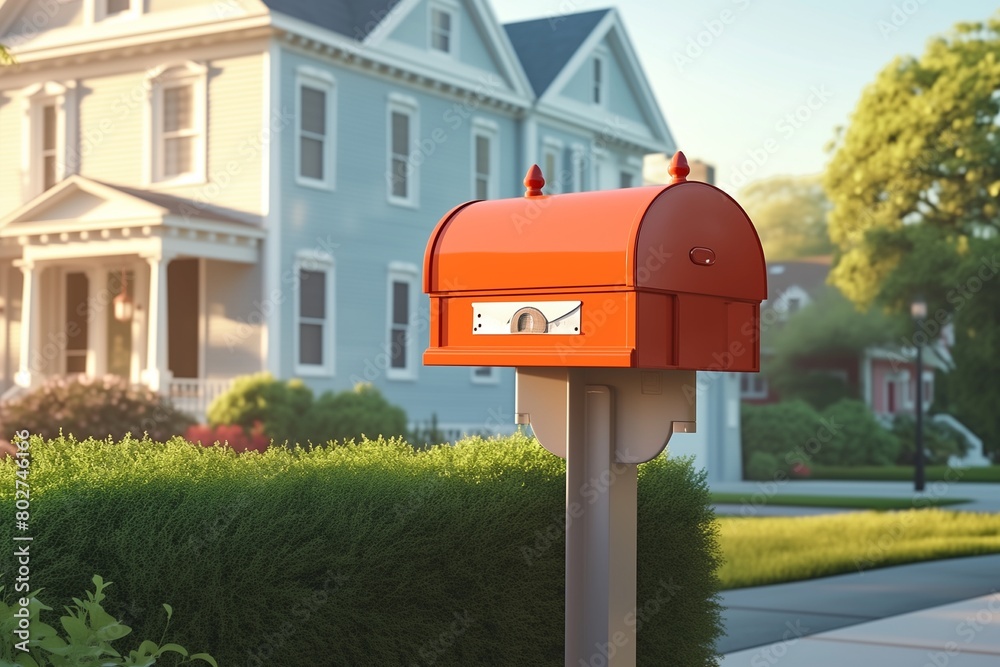 Home mailbox , a symbol of connection awaiting news and messages Home mailbox , a symbol of connection awaiting news and messages