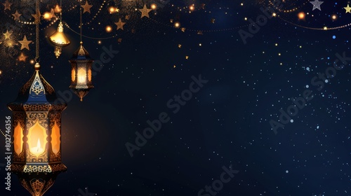 Muslim Events, Ramadan, Ramzan, Eid, Eid ul fitr, Eid ul Adha, Rabi ul Awwal, Muharram, Shab e Barrat, Shab e Miraj, Laila tul qaddar, moon night, Chand raat, qurbani. AI generated