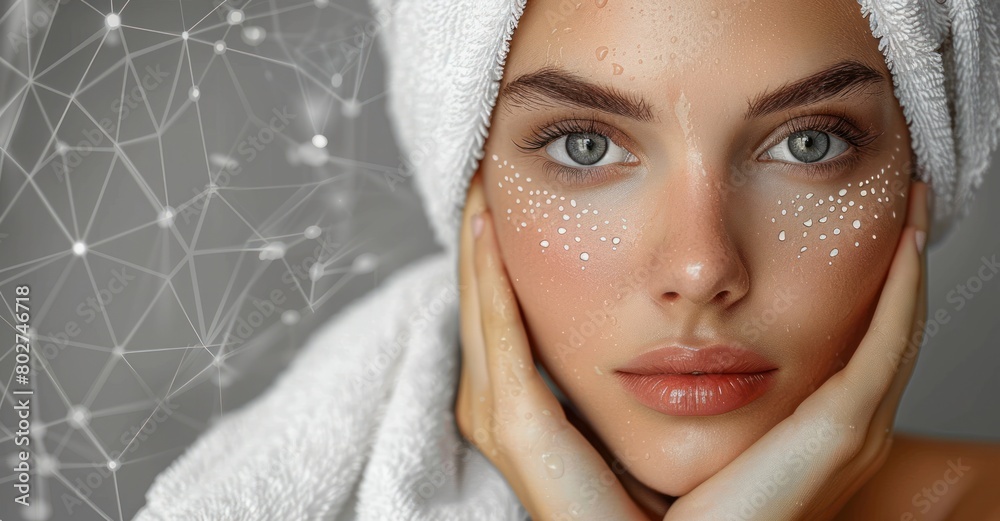 The woman facial face with perfect skin , concept of lifting skin. Cosmetology, elastic and young skin of the face. The woman facial face with perfect skin , concept of lifting skin. Cosmetology, elastic and young skin of the face.