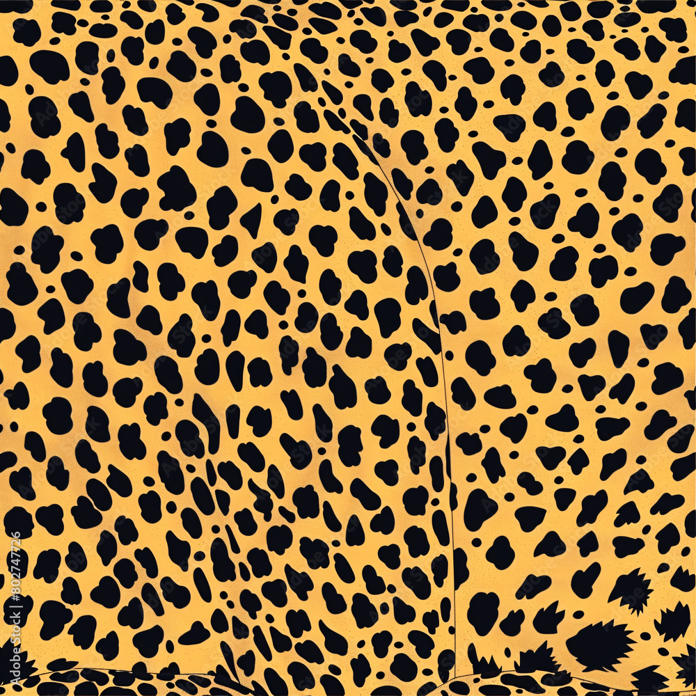 Fototapeta premium Seamless leopard print pattern on yellow background