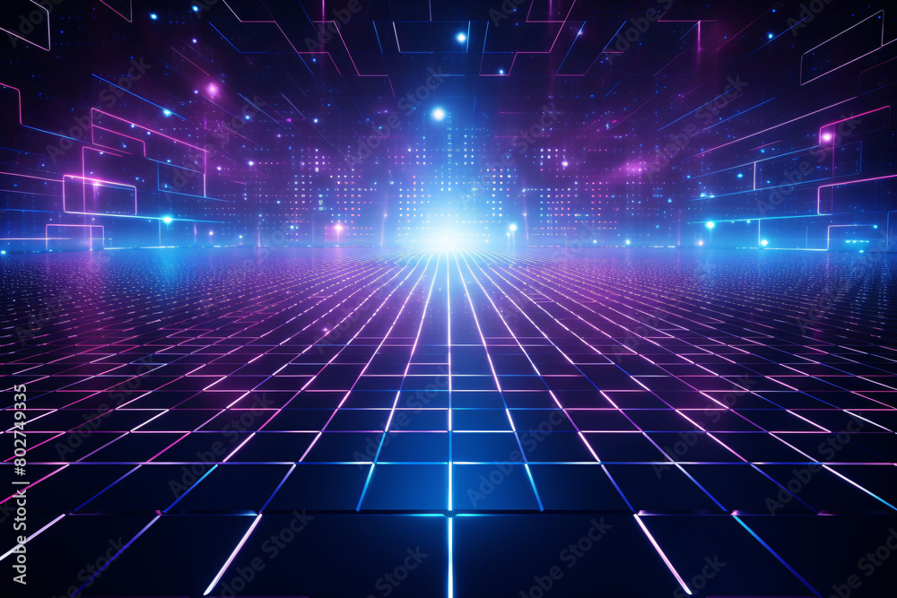 Blue technology abstract photon background image, annual meeting KV main visual business background Blue technology abstract photon background image, annual meeting KV main visual business background