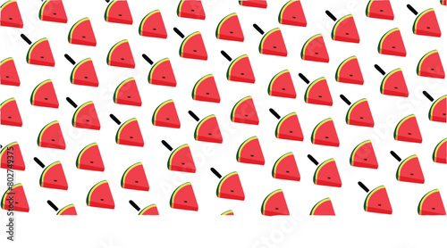Seamless watermelon slice pattern design