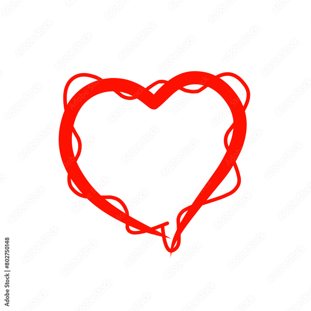 hand drawn red heart hand drawn red heart
