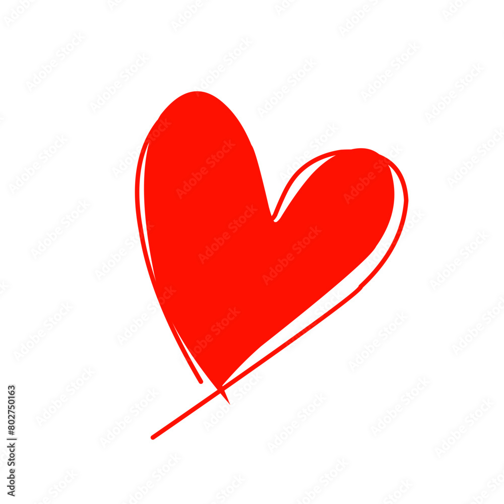 hand drawn red heart hand drawn red heart