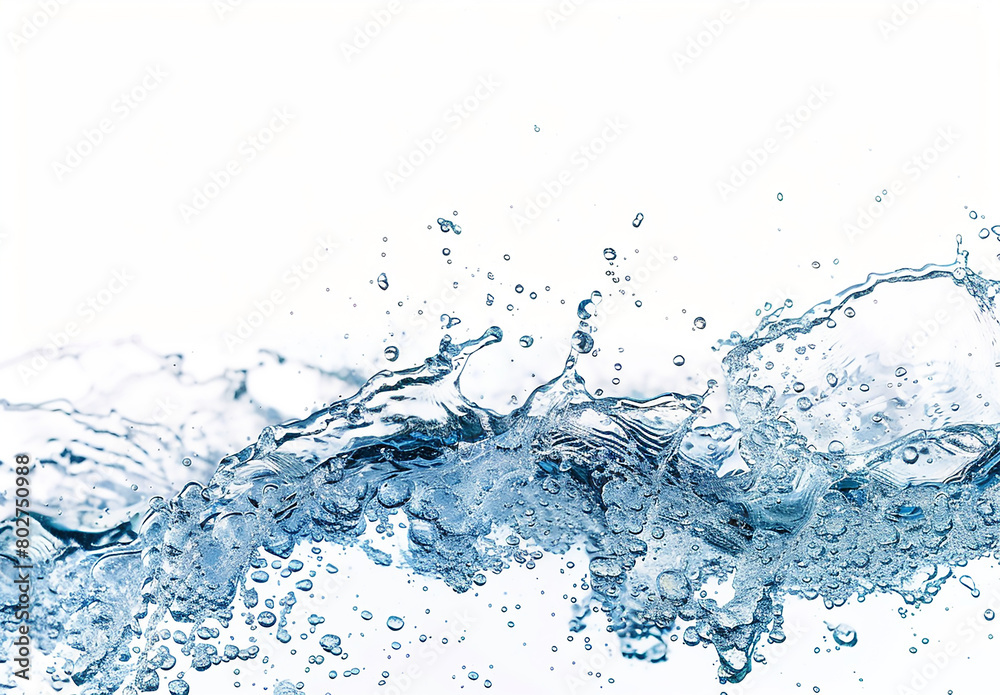 water wave with bubbles on white background, copy space concept, banner design, high resolution photography water wave with bubbles on white background, copy space concept, banner design, high resolution photography