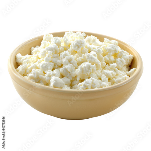 Wholesome dairy cottage cheese isolated on transparent background