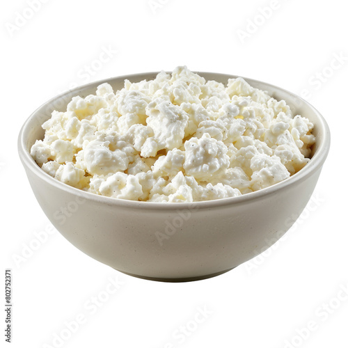 Wholesome dairy cottage cheese isolated on transparent background