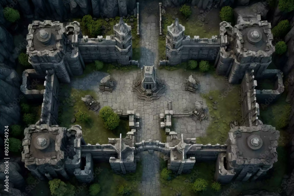 DnD Battlemap deserted, castle, keep, majestic, ruin, once DnD Battlemap deserted, castle, keep, majestic, ruin, once
