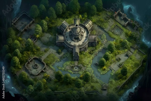 DnD Battlemap Emerald Castle: A Verdant Stronghold.