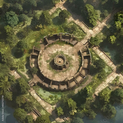 DnD Battlemap Forgotten Ancient Ruins - An Epic Heroic Fan Art.