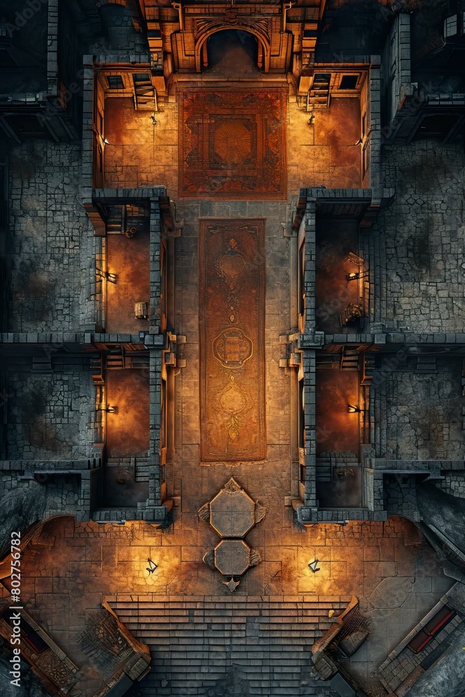 DnD Battlemap Orc Stronghold Battlemap with Opened Door