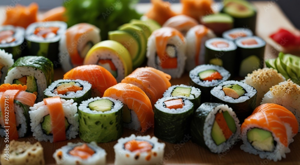 sushi with salmon sushi with salmon