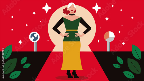 A the Sustainable Style Icons honored at the event was a celebrity who championed ecoconscious fashion by wearing vintage and sustainable designs on. Vector illustration
