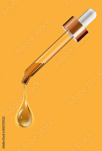 pipette with drop vector illustration