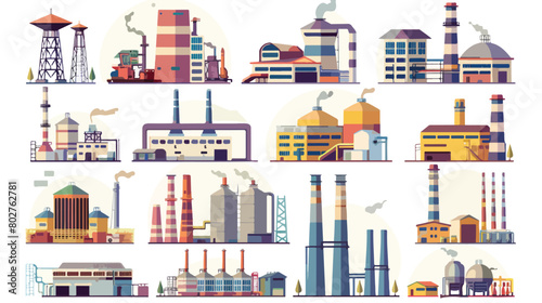 Factory icons over white background vector illustration