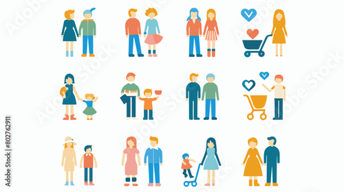 Family icons over white background vector illustration