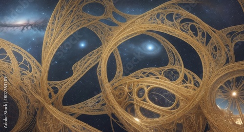 螺旋状の宇宙建造物,Generative AI AI画像