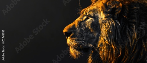 A regal lion, bathed in golden radiance, signifies excellence and prestige in customer ratings, conveyed with minimalist elegance.