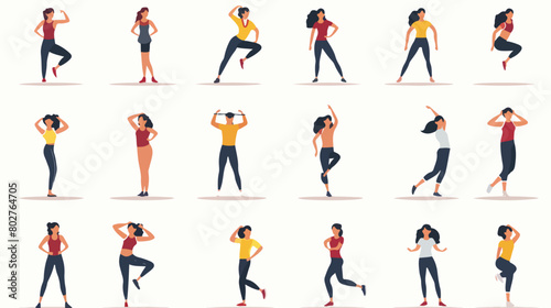Fitness woman doing exercises Healthy lifestyle Young