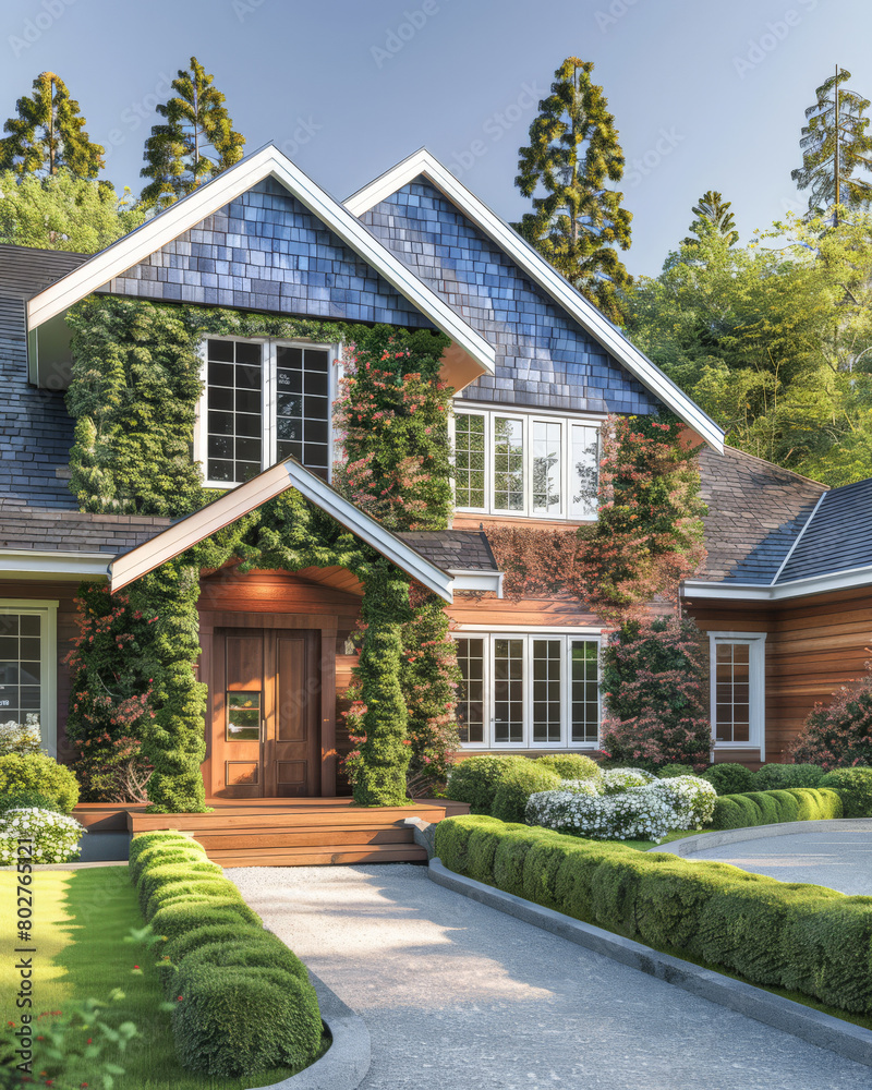 Modern house with stylish exteriors. Real Estate concept image. Modern house with stylish exteriors. Real Estate concept image.